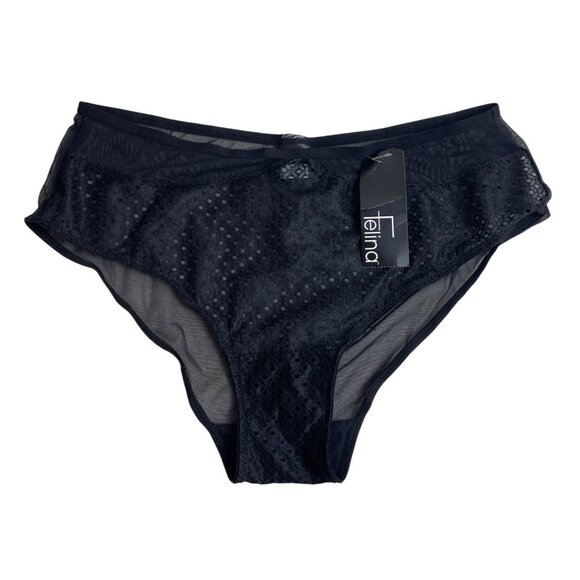 Felina Black Mesh High-Waist Panties Comfortable & Stylish Lingerie Sz S- NEW - Picture 3 of 7